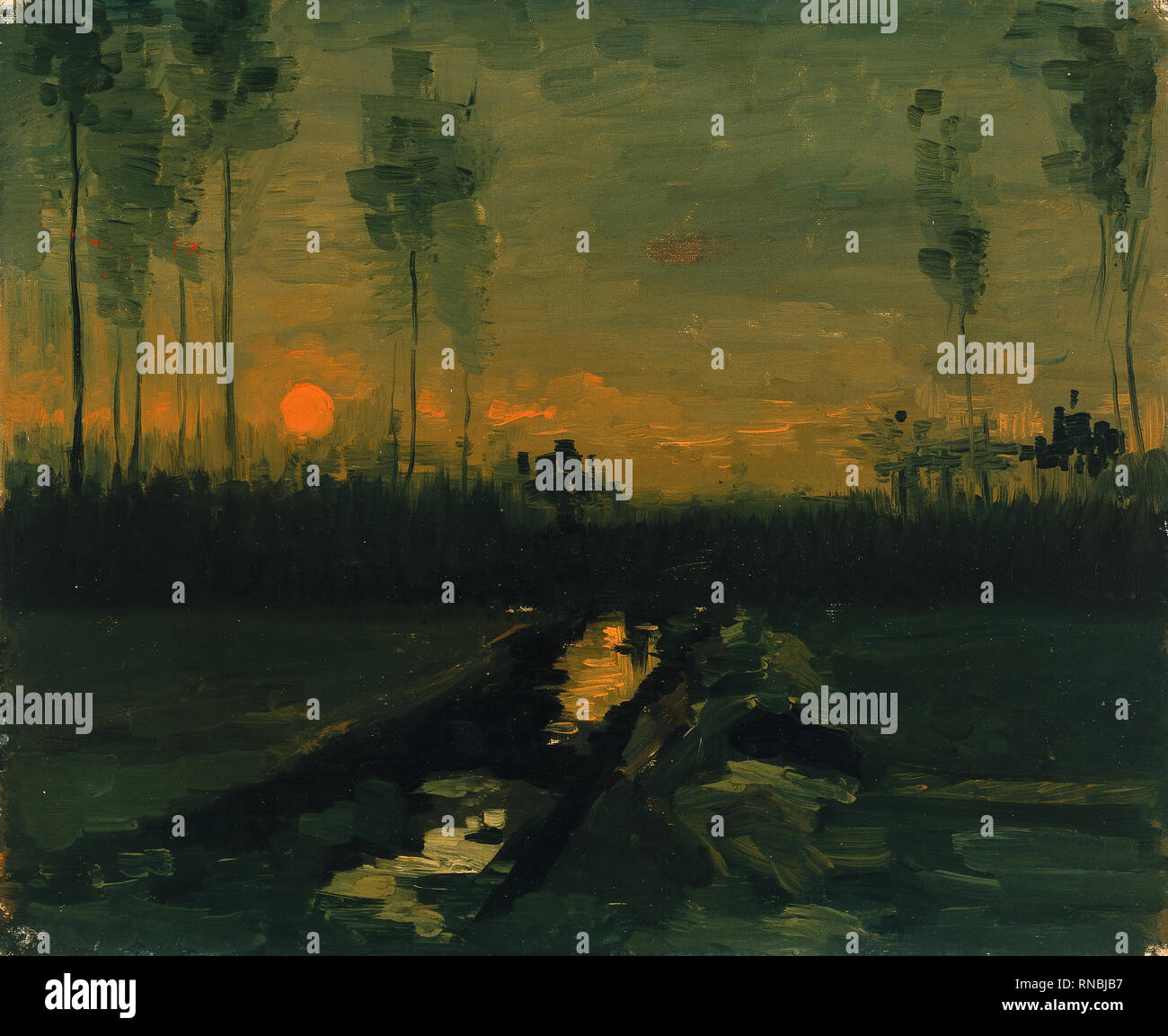 Evening Landscape - Gogh, Vincent van. Museo Nacional Thyssen