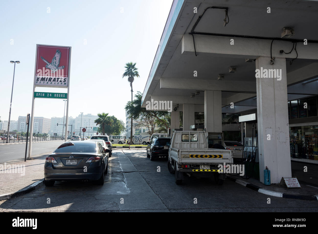 A Emirates petrol station in Dubai in the United Arab Emirates, (UAE) Stock Photo