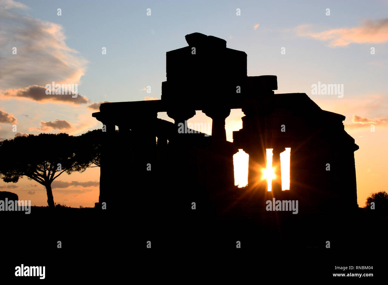 Temple of Athena at sunset Stock Photo