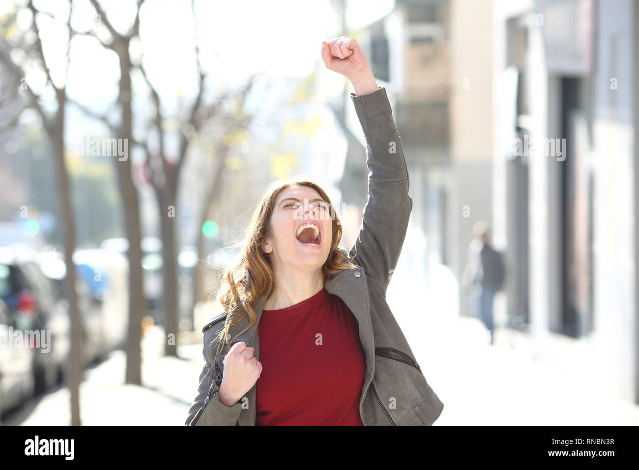 Excited teen hi-res stock photography and images - Alamy
