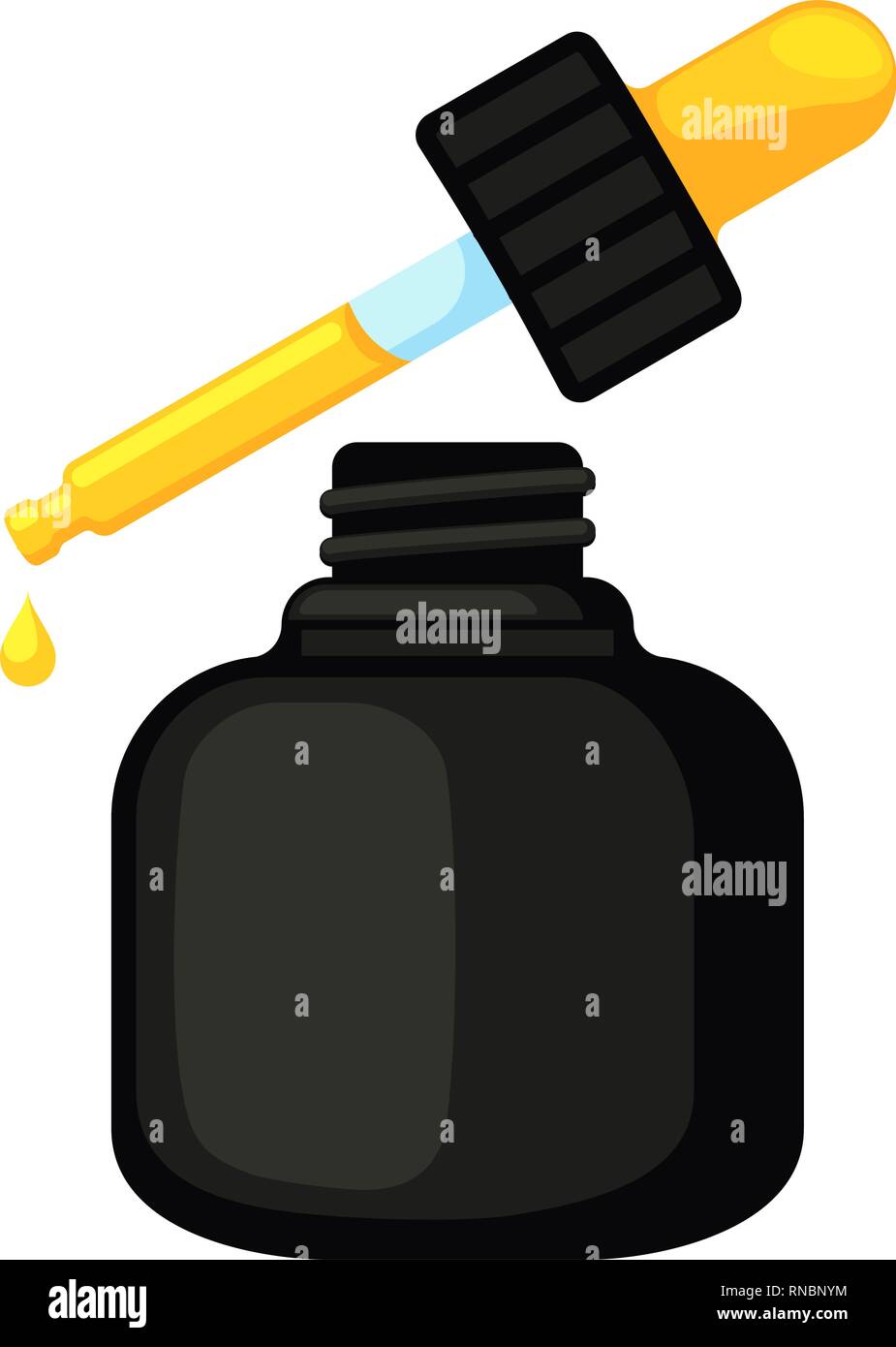 Colorful cartoon open beauty serum bottle Stock Vector