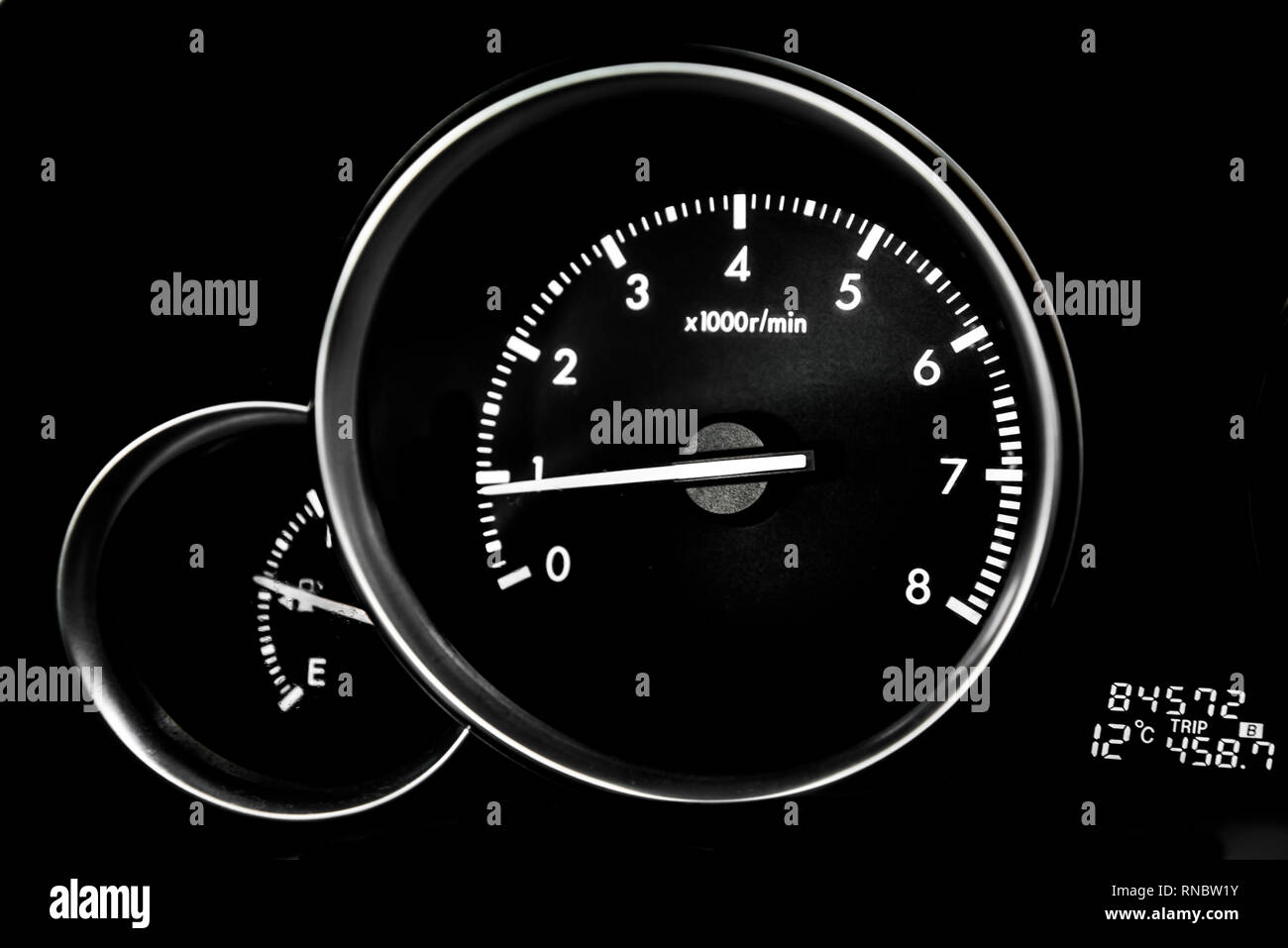 Car dashboard dials engine RPM (rotations per minute Stock Photo Alamy