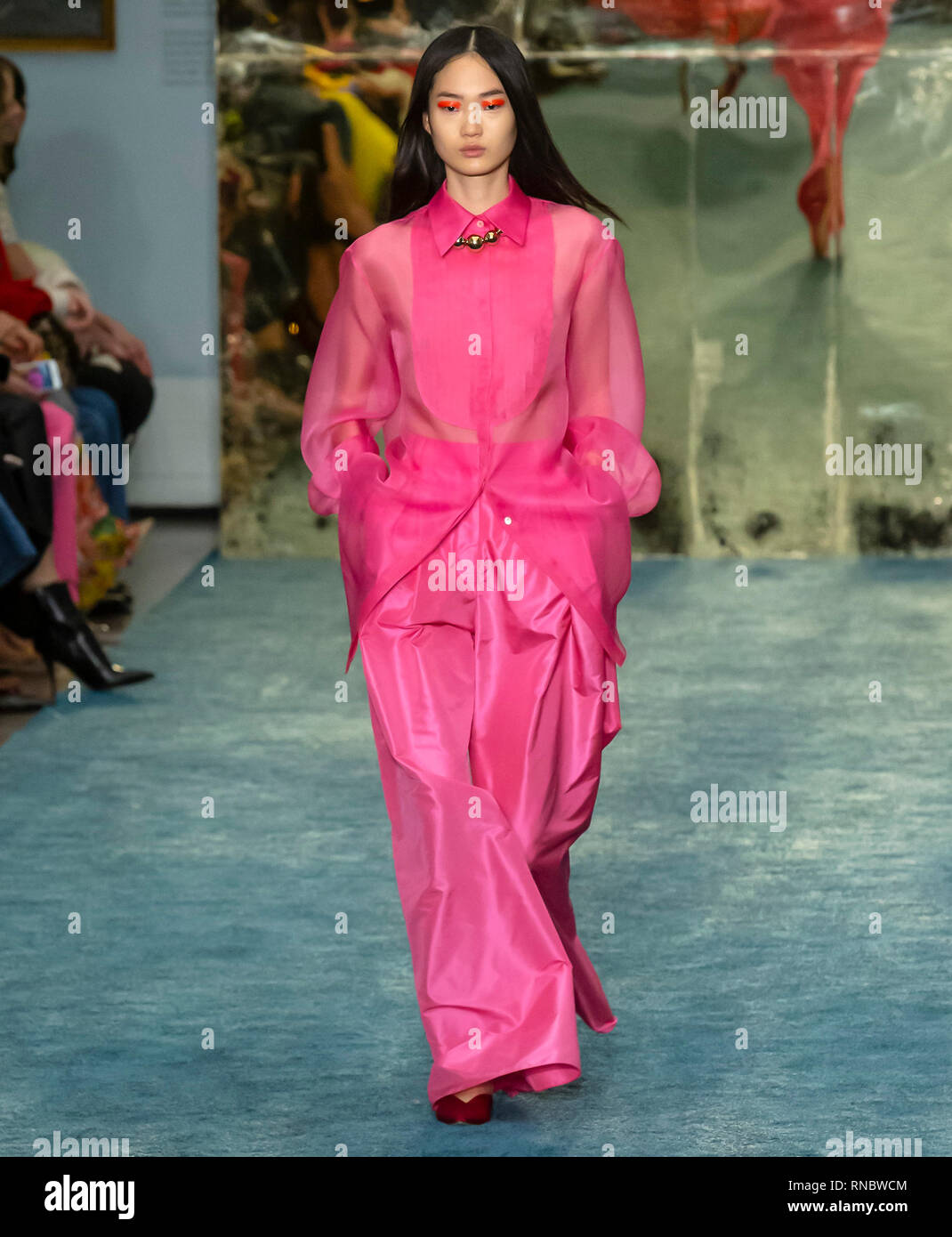 New York, New York - February 11, 2019: Hyun Ji Shin walks the runway ...
