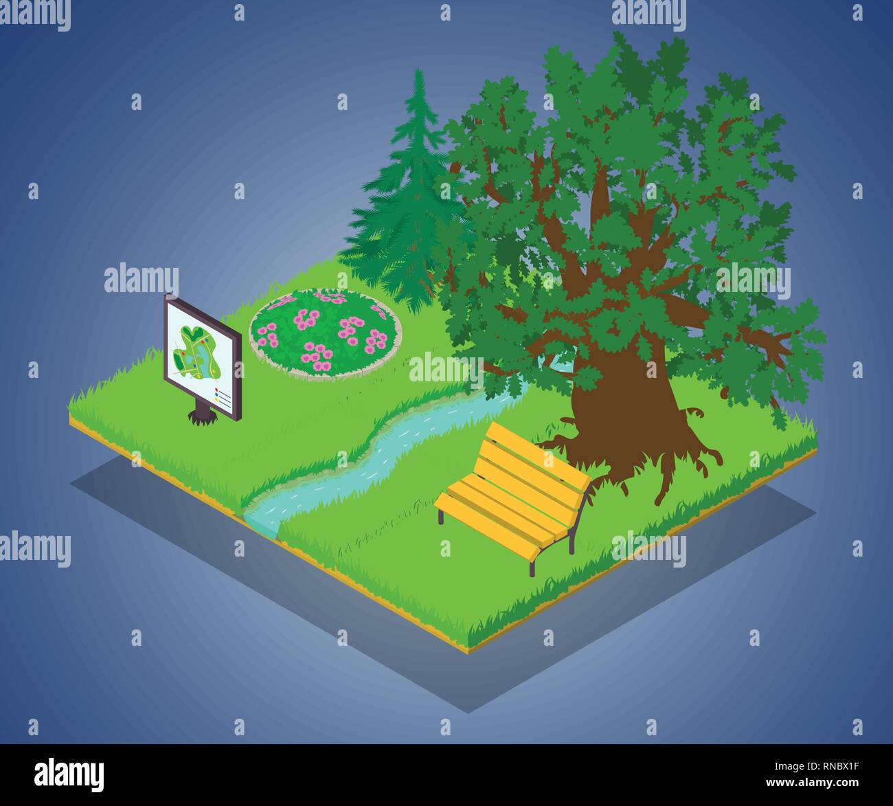 Parkland concept banner, isometric style Stock Vector