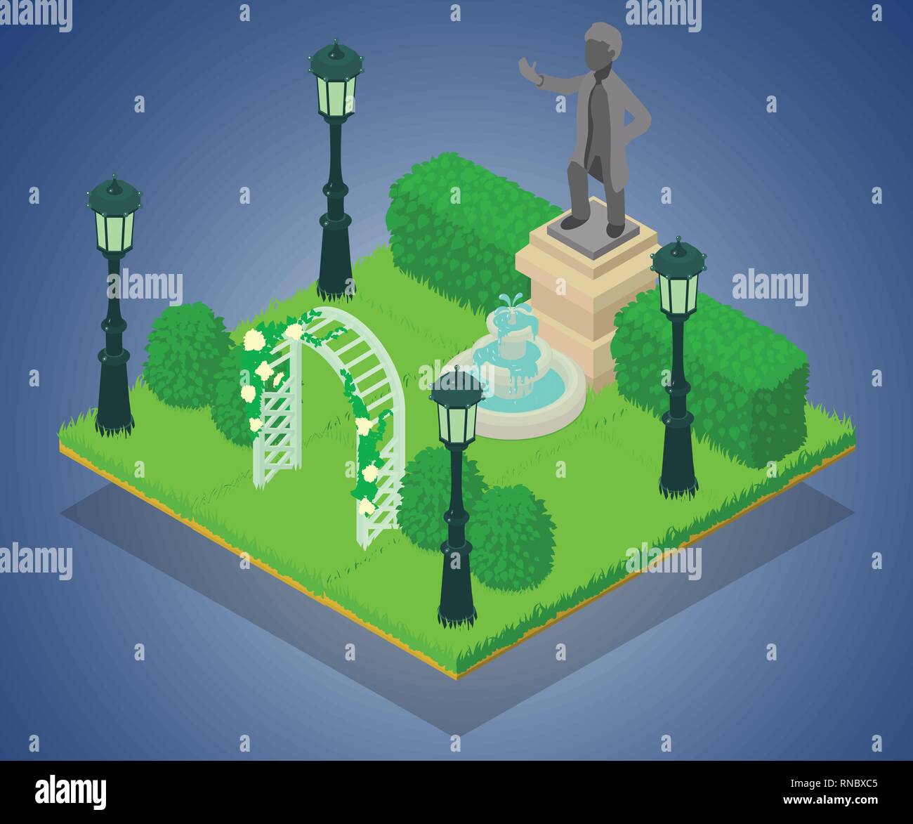 Memorial concept banner, isometric style Stock Vector