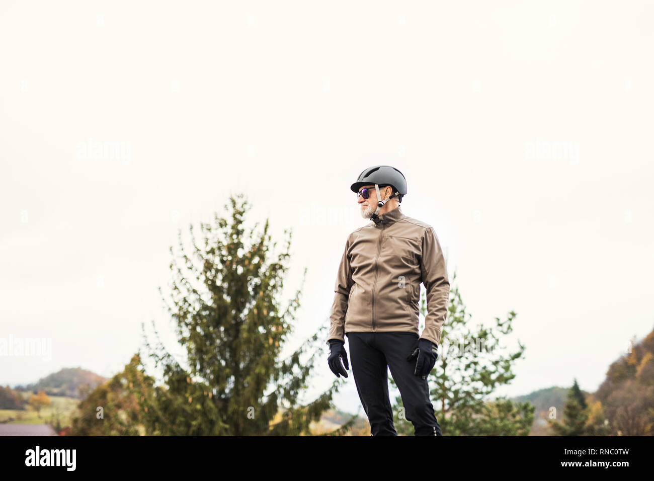 Old man helmet portrait hi-res stock photography and images - Alamy