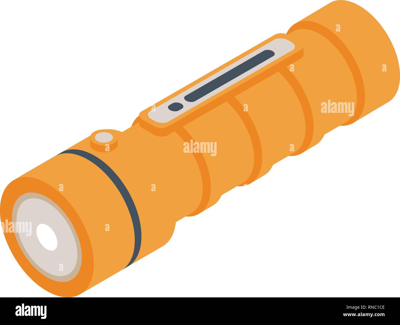 Orange flashlight icon, isometric style Stock Vector