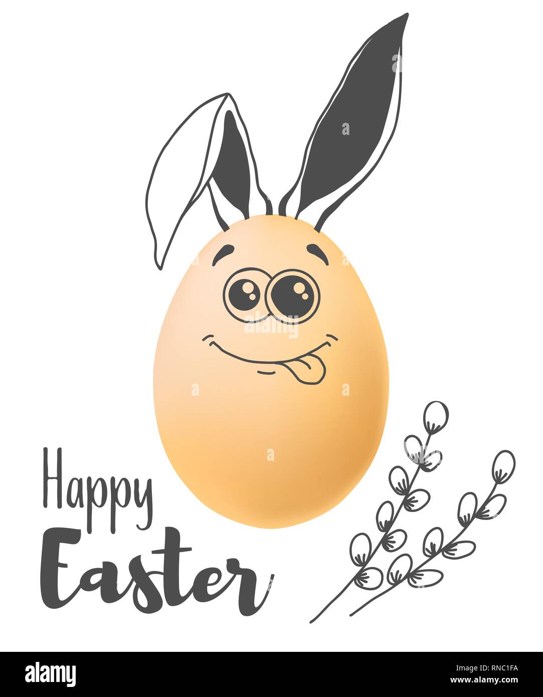 Realistic eggs with painted elements. Happy easter. Vector illustration Stock Vector