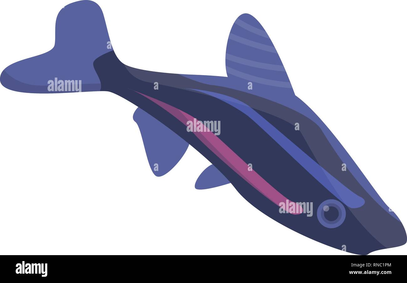 Blue aquarium fish icon, isometric style Stock Vector