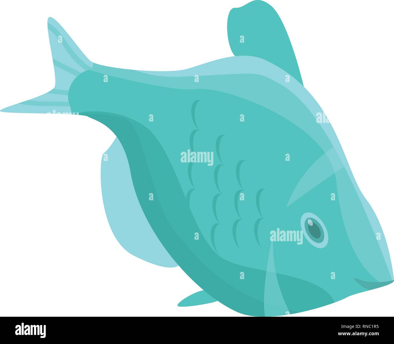Abstract marine fish icon, isometric style Stock Vector