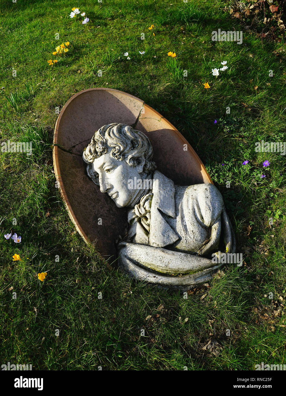 Plaque of Charles Lamb at his cottage, Button Snap, Cherry Green, Hertfordshire. Stock Photo
