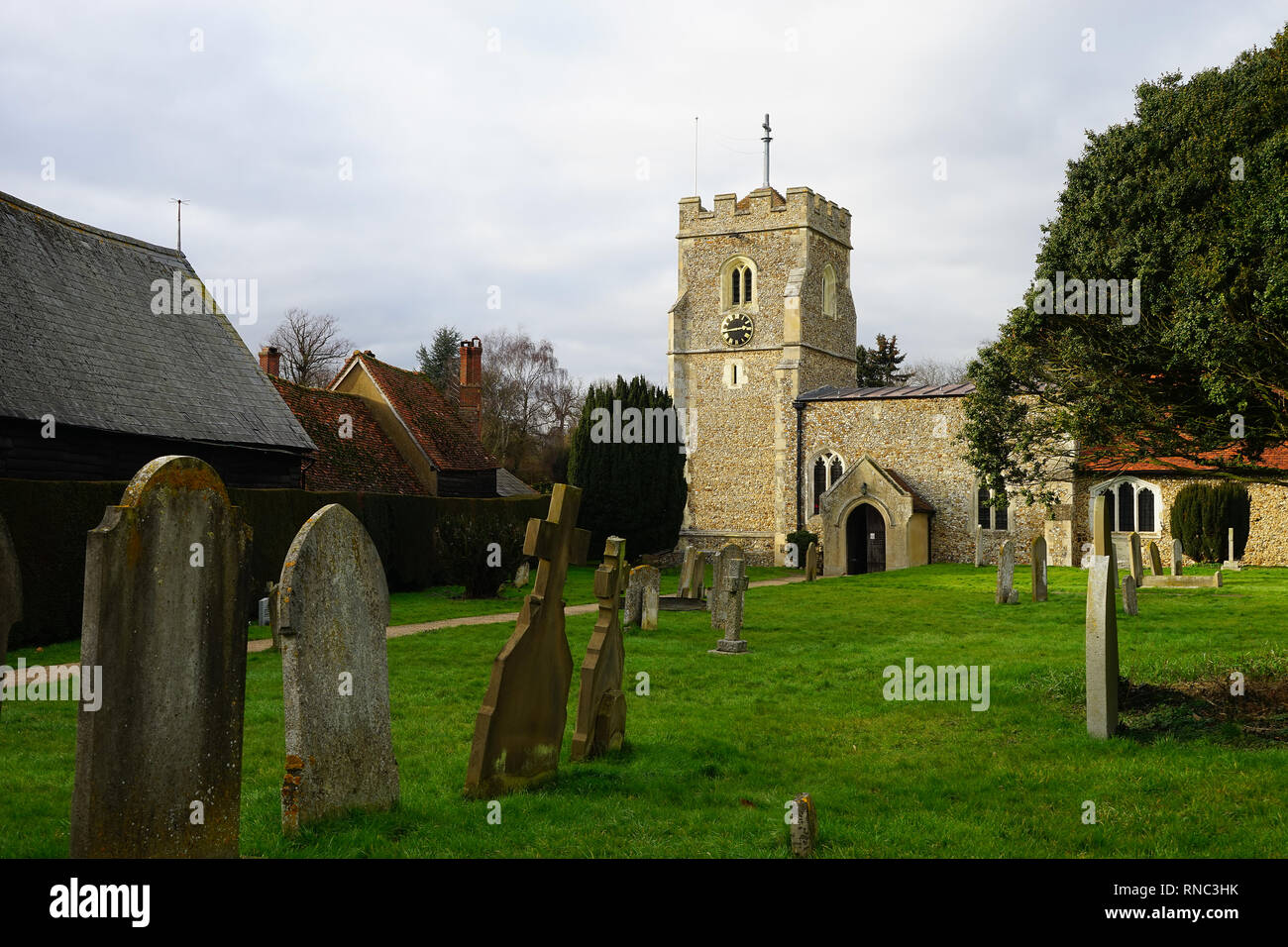 St Mary's Church at Graveley, Hertfordshire Stock Photo