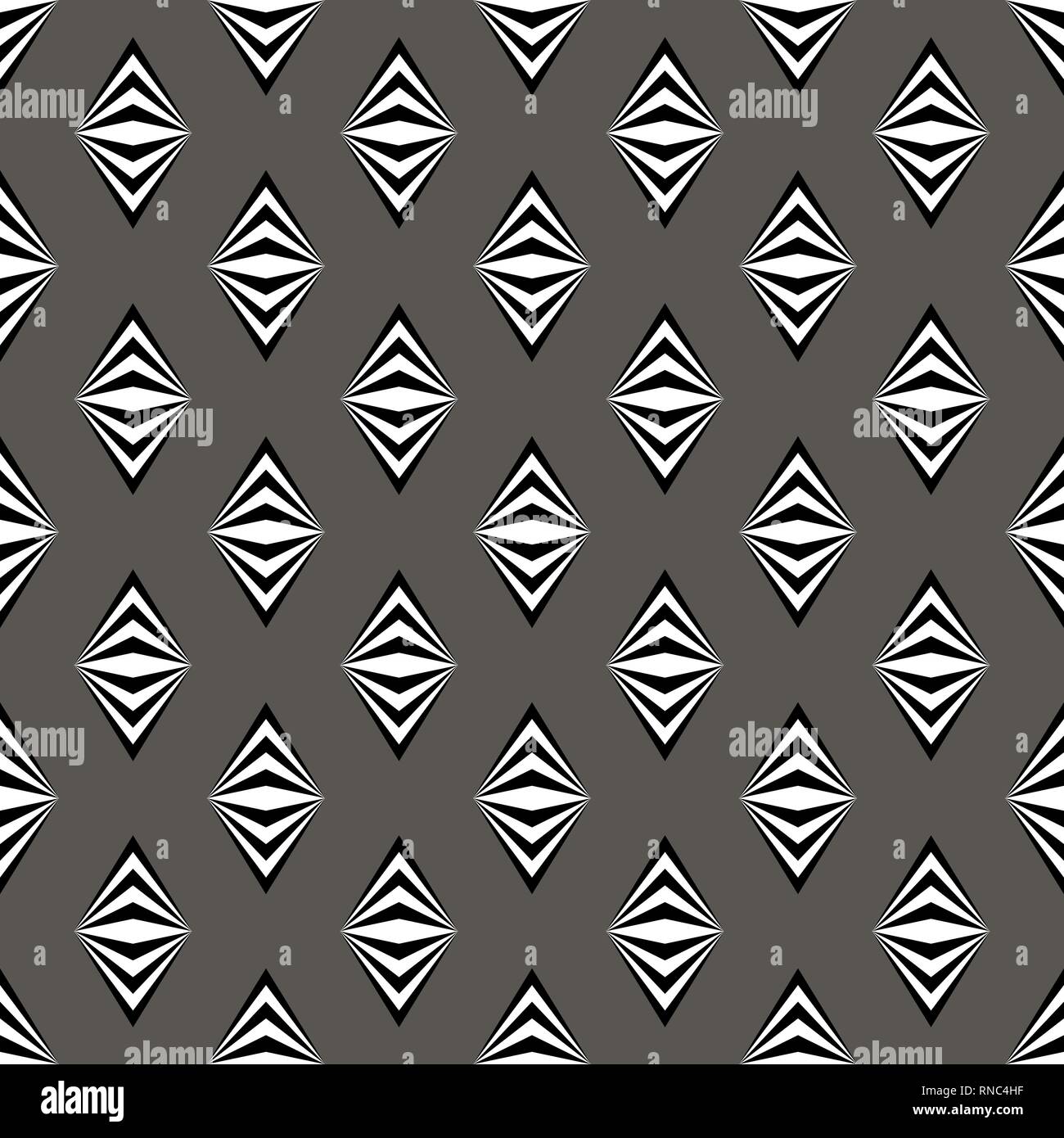 Simple black white gray pattern background with rombs Stock Vector