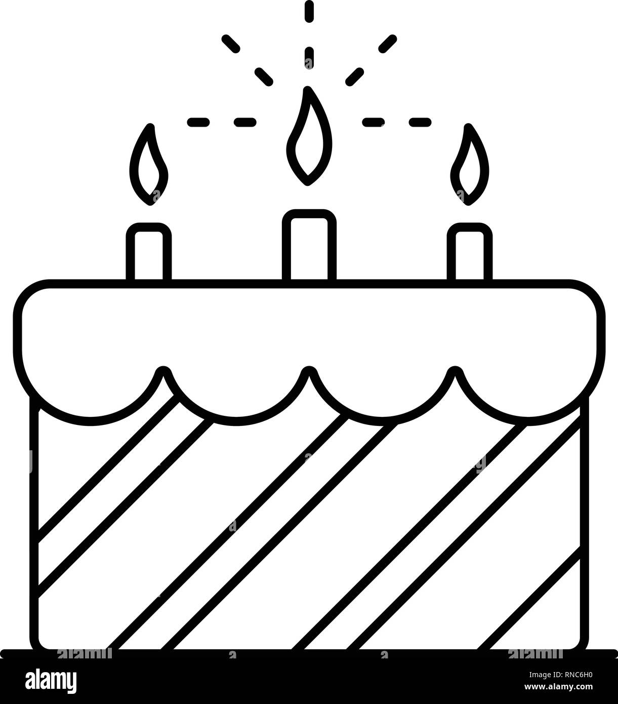 Cream Birthday Cake Icon Outline Style Stock Vector Image Art Alamy