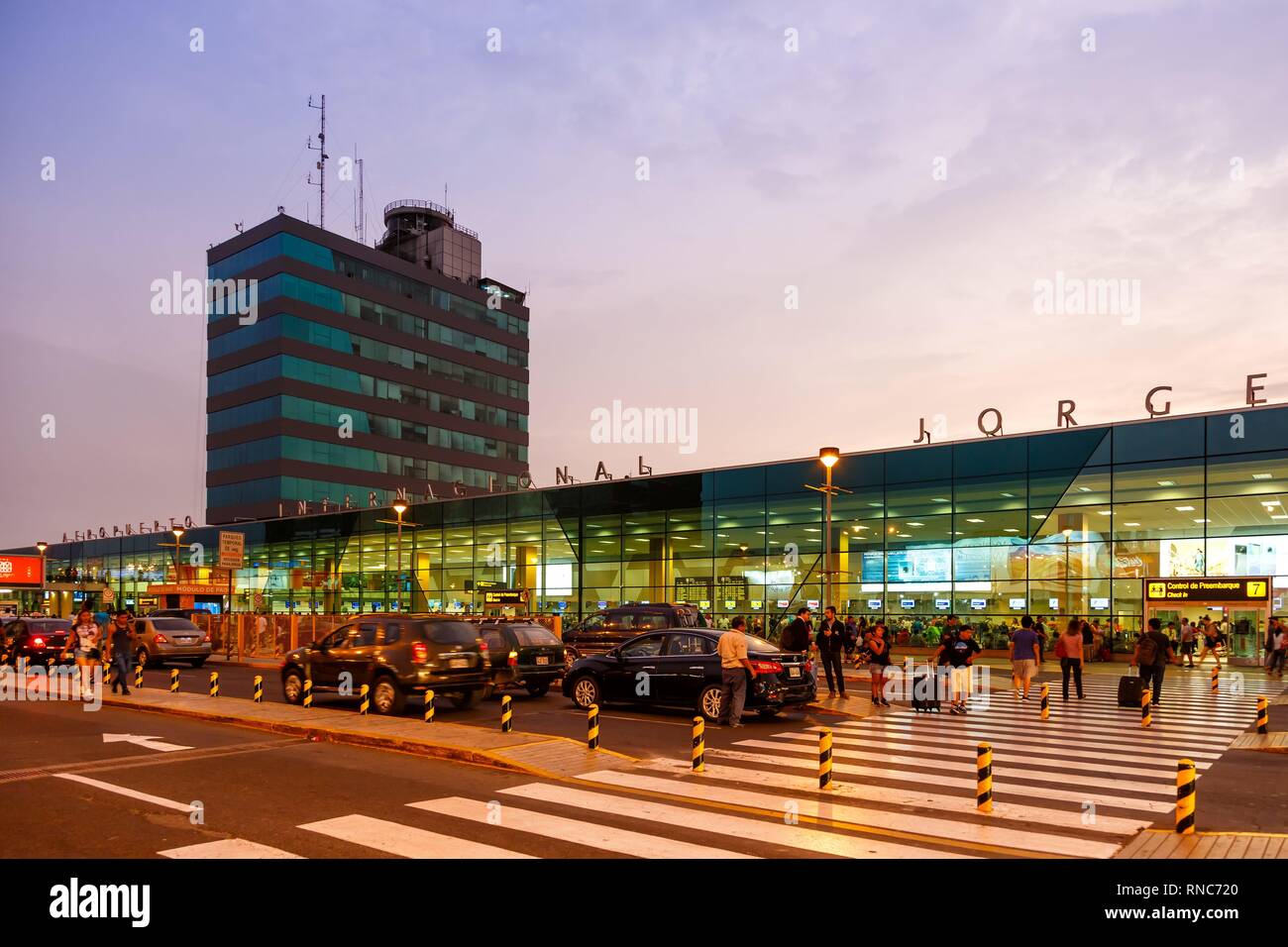 Lima, Peru – February 3, 2019: Terminal of Lima airport (LIM) in Peru. | usage worldwide Stock Photo