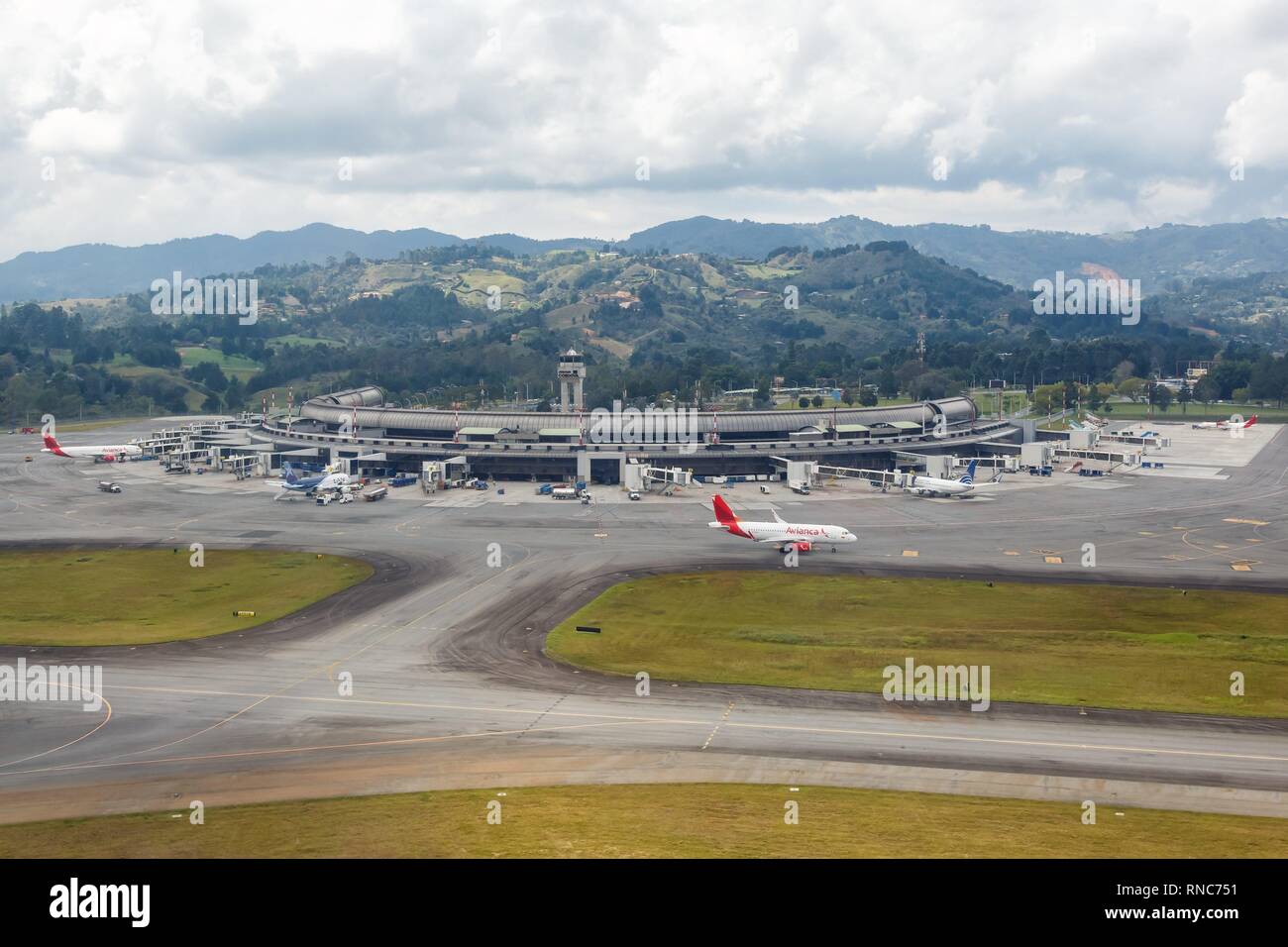 Medellin, Colombia January 27, 2019 Overview of Medellin airport (MDE) in Colombia. usage