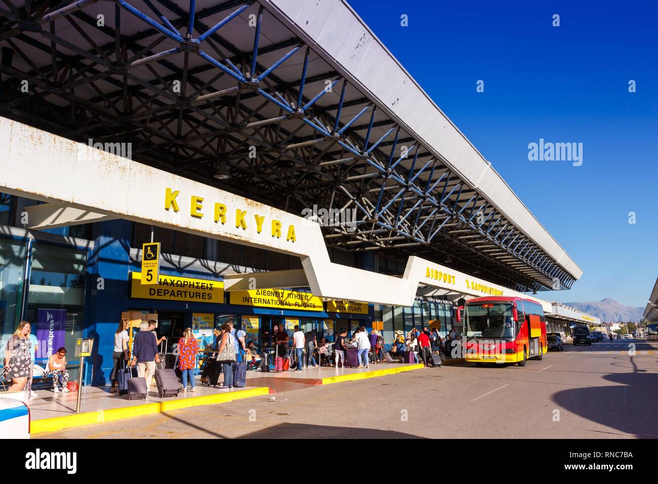 Corfu, Greece 15. September 2017 Terminal at Corfu airport (CFU) in