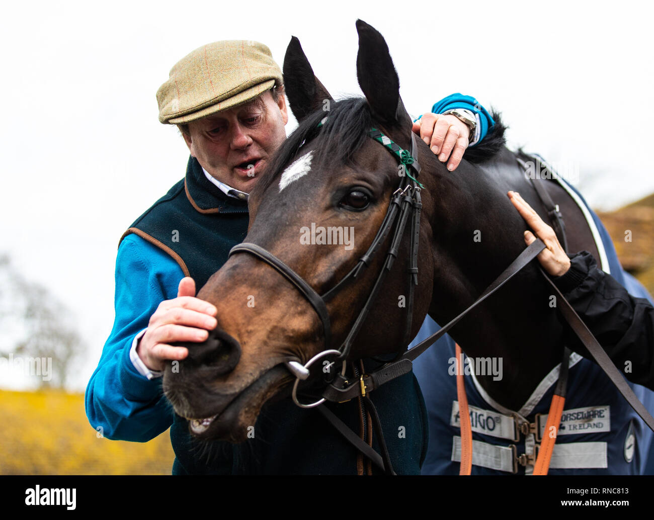 Nicky Henderson and Altior poses for the media during the visit to ...
