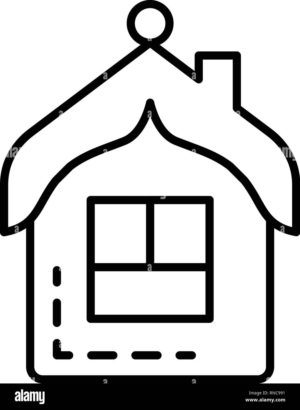 House tree toy icon, outline style Stock Vector