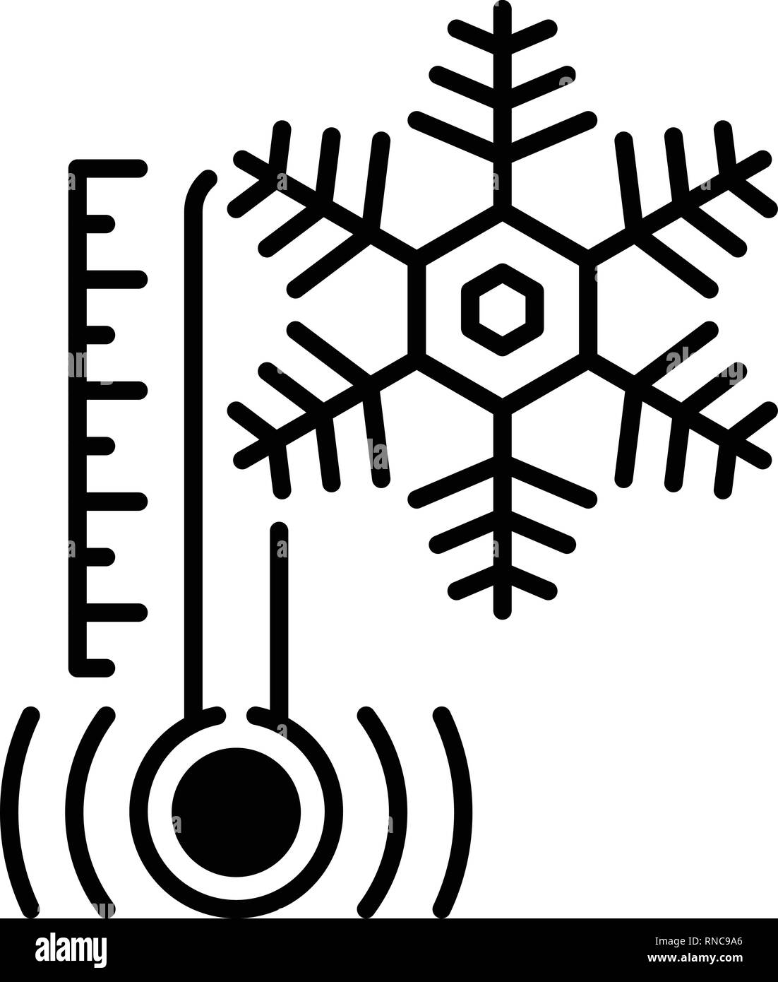Low minus temperature icon, outline style Stock Vector Image & Art - Alamy