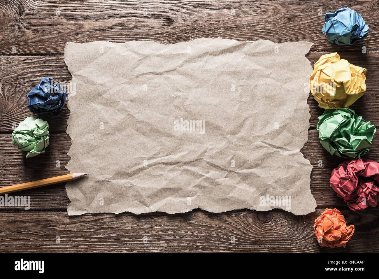 Paper Ball Message Concept of inspiration and creativity with paperballs. Place your text ...