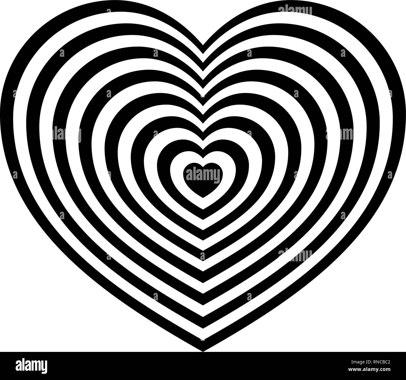 Fashionable, abstract black and white heart for design, advertising, cards, packaging, icons. Vector template. Stock Vector