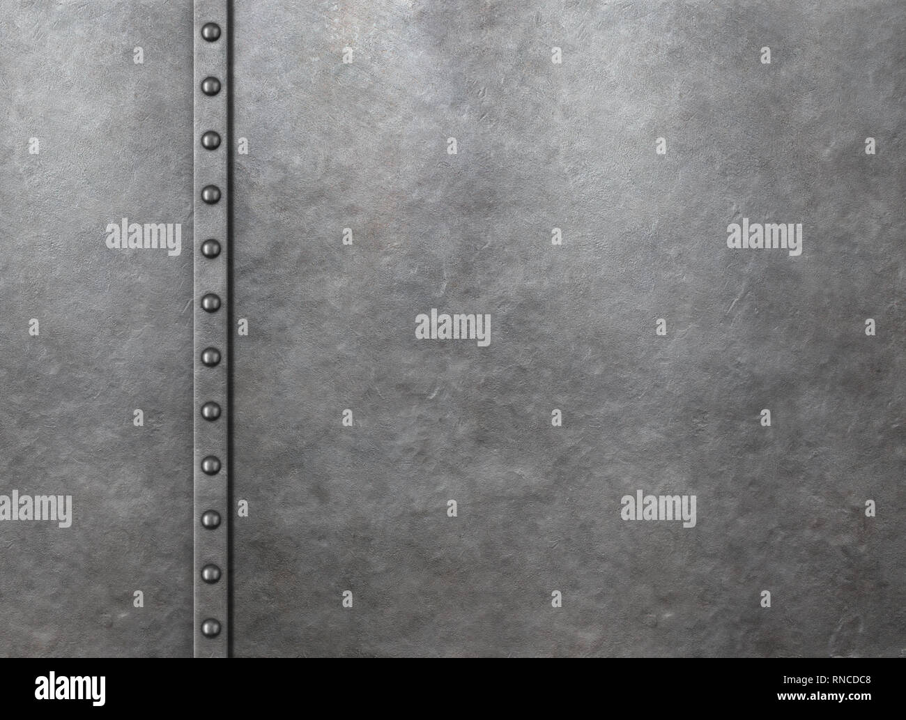 Metal rustic armor background with rivets 3d illustration Stock Photo