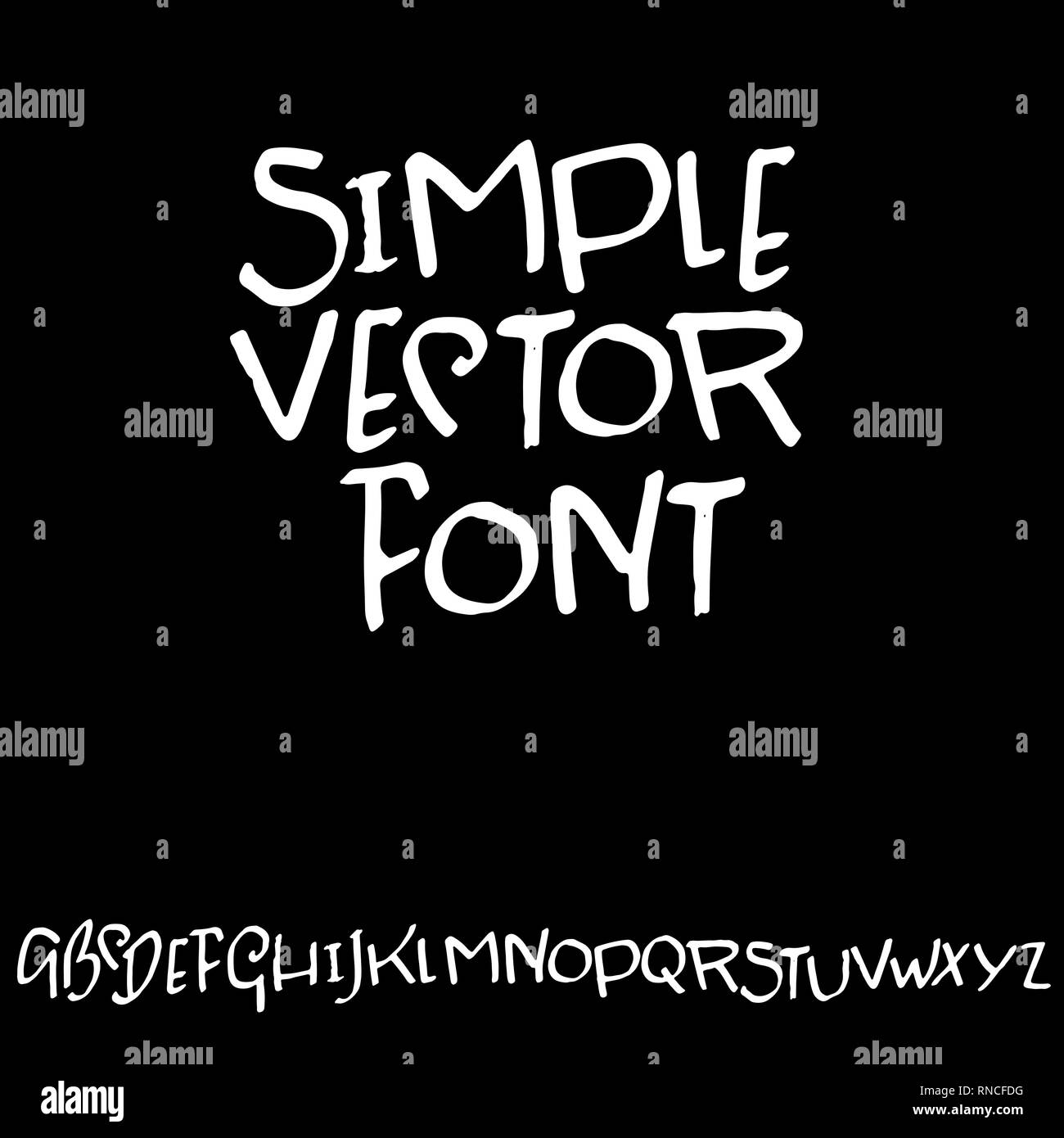 Modern brush lettering. Handdrawn grunge ink font. Vector illustration ...