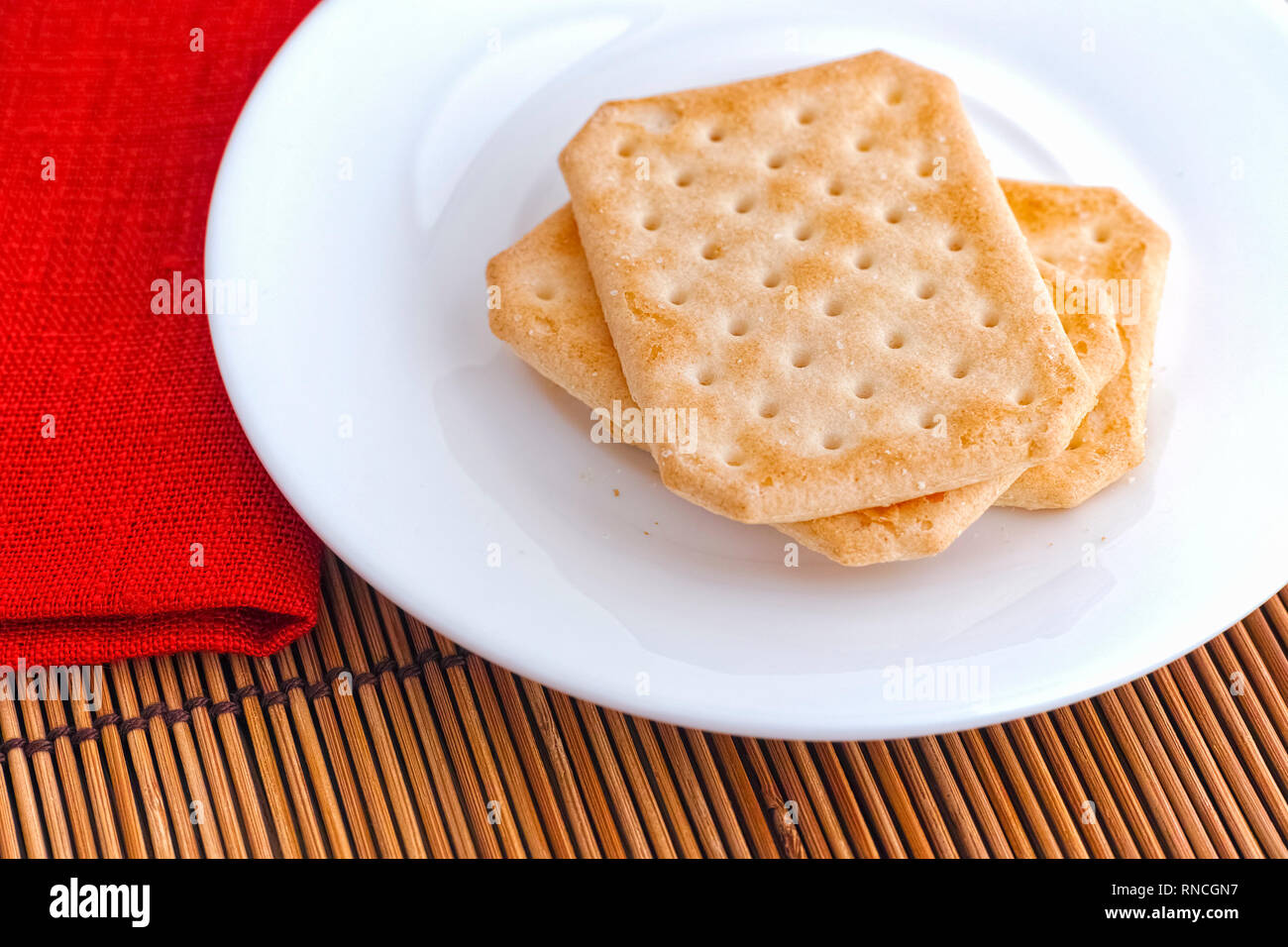 Gluten free crackers. Close up. Stock Photo