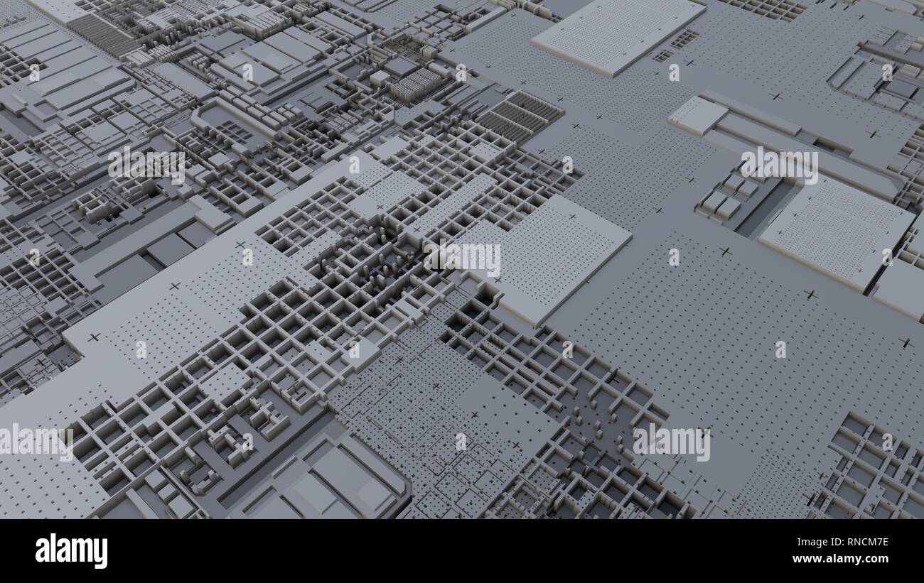 3d render Abstract Technology Background With Cubes Stock Photo - Alamy