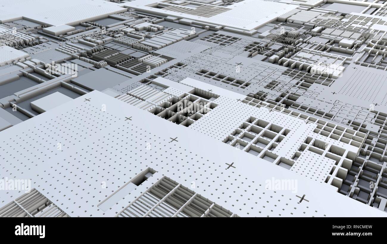 3d render Abstract Technology Background With Cubes Stock Photo - Alamy