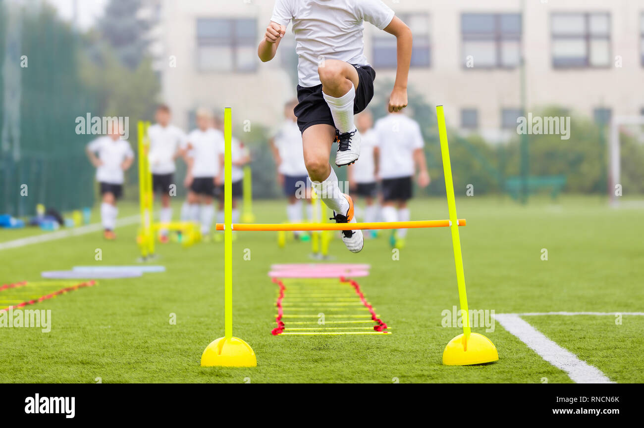 Soccer Player on Fitness Training. Footballers on Practice Session in