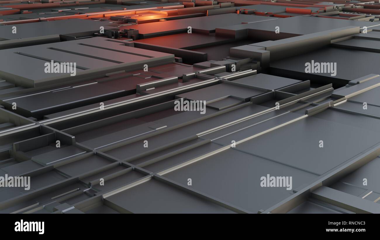 3d render Abstract Technology Background With Cubes Stock Photo - Alamy