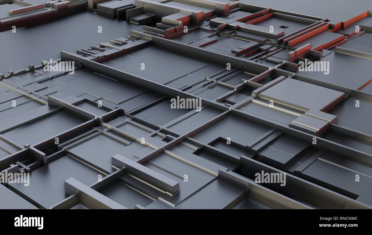 3d render Abstract Technology Background With Cubes Stock Photo - Alamy