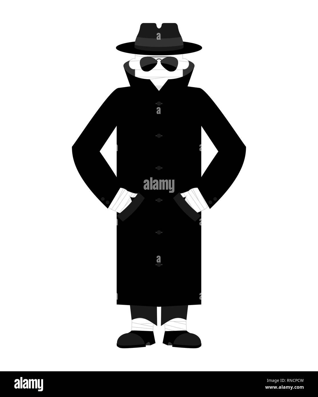  Invisible Man isolated. Invisible in cloak and hat Stock Vector Image ...