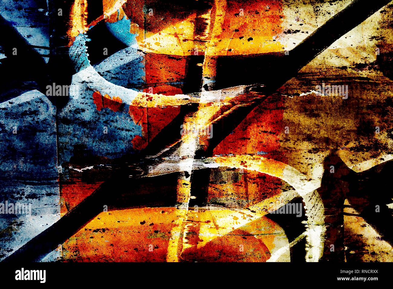 Colourful close up grunge graffiti background Stock Photo