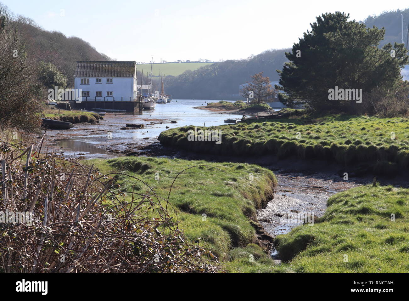 Gweek Cornwall picturesque Cornish village Stock Photo