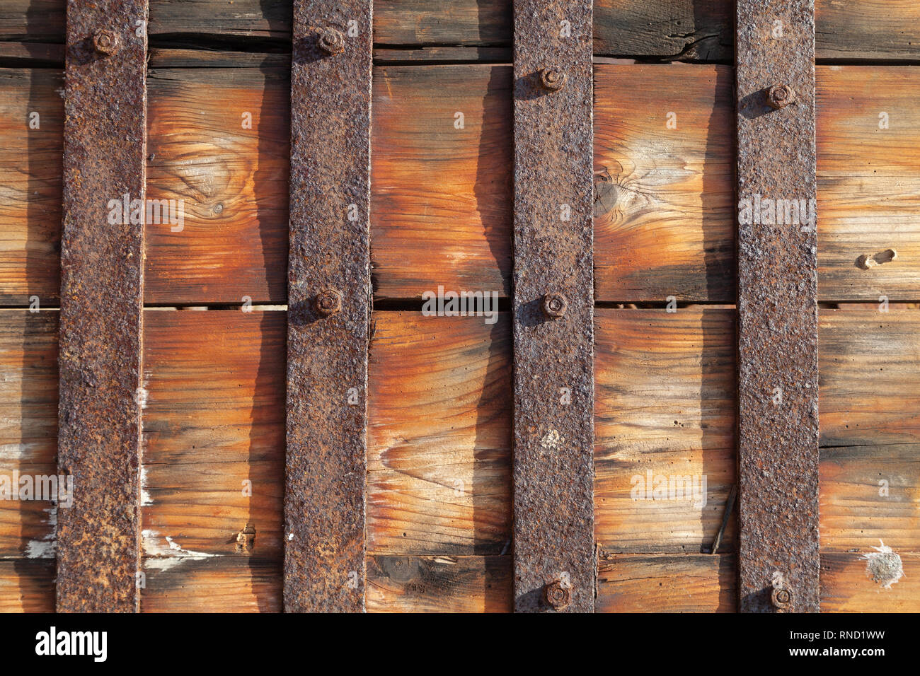 Rusty metal on old door Stock Photo
