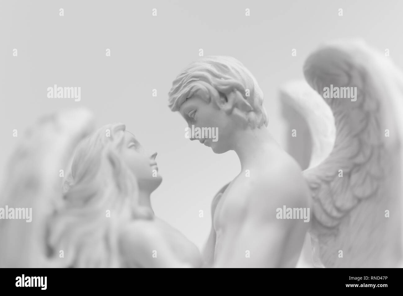 statue of two loving angels, male and female Stock Photo