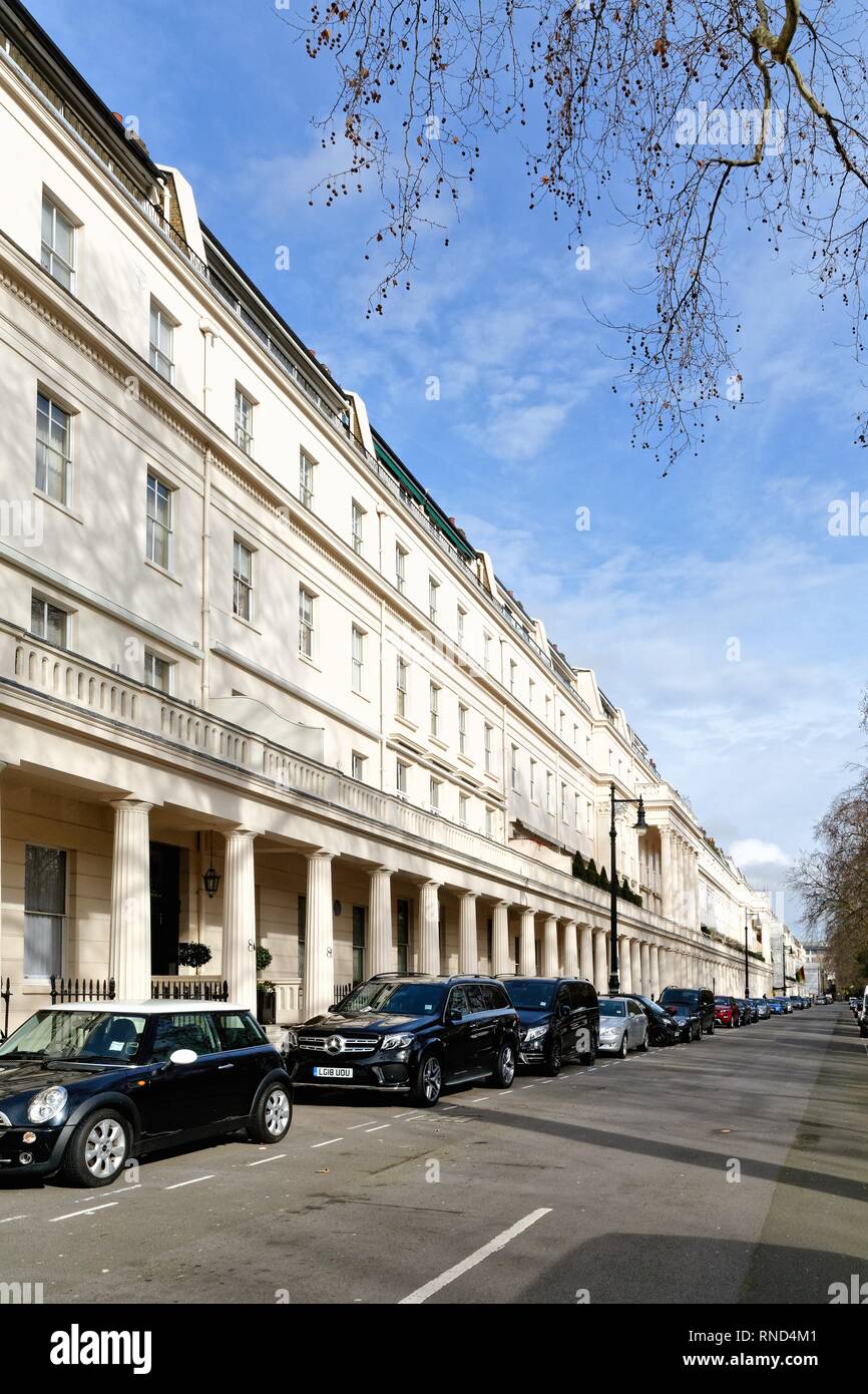 Exclusive residential homes in Eaton Square Belgravia Central London England UK Stock Photo