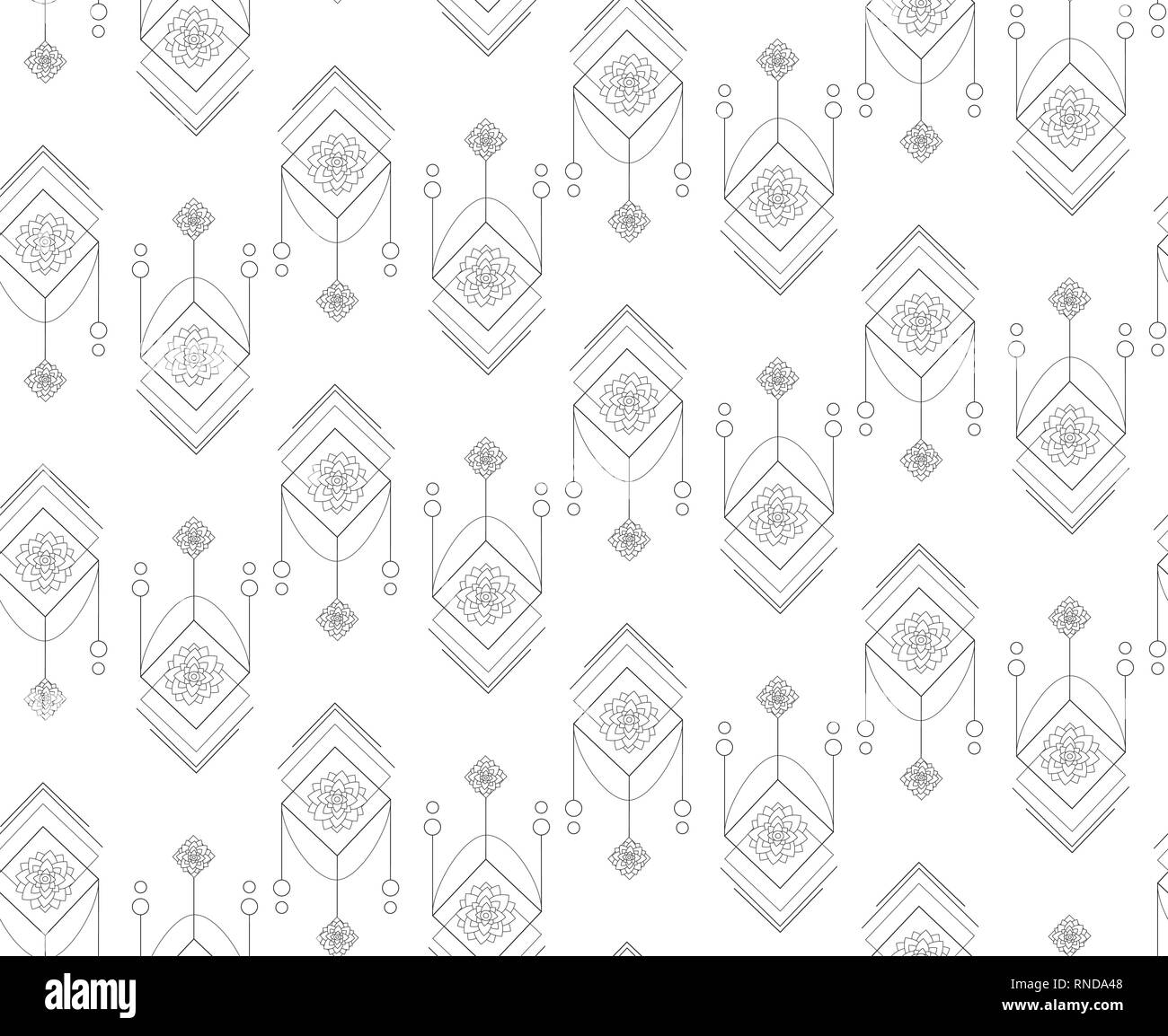Seamless Ethnic Pattern With Floral Motives 3