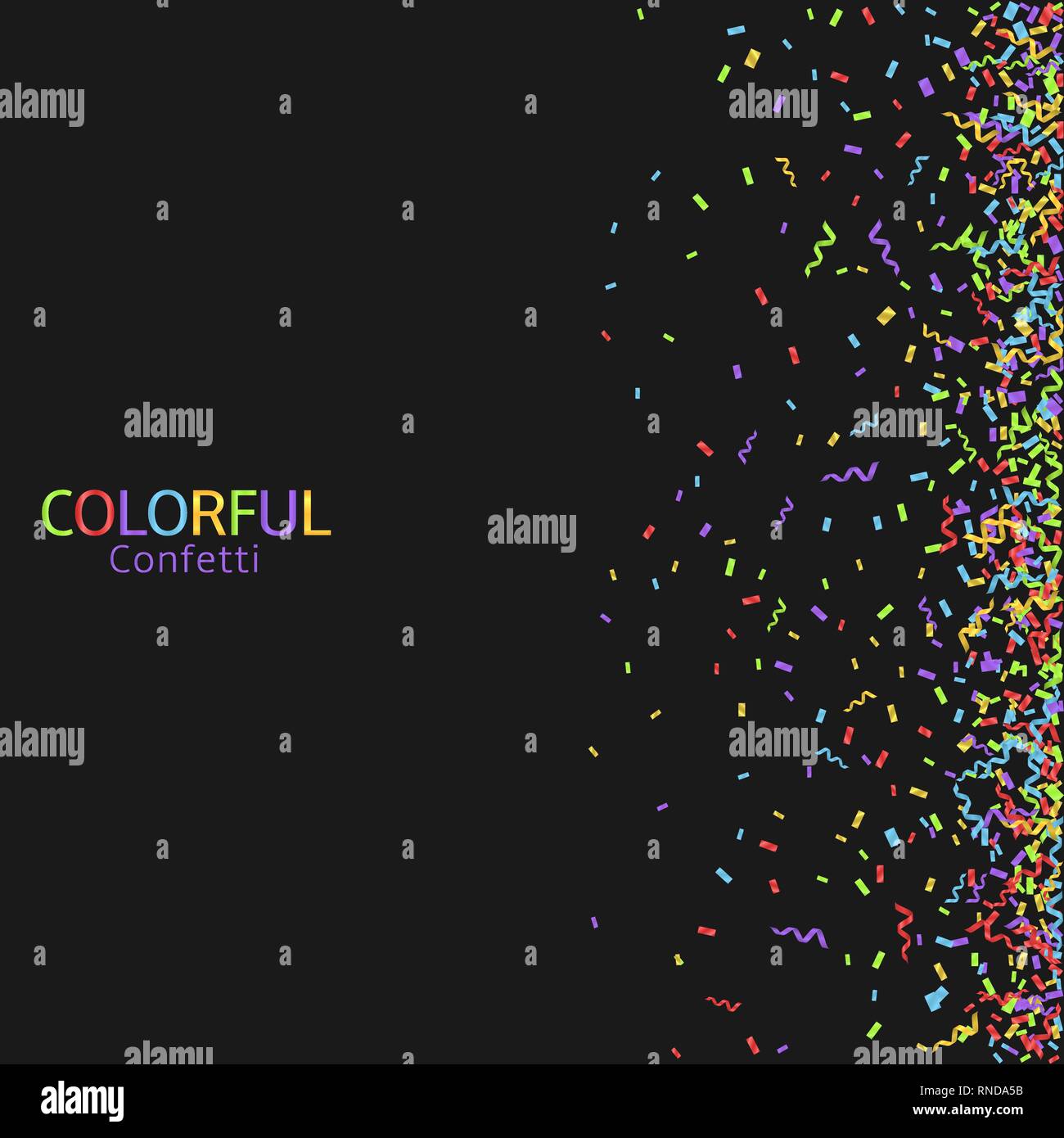 Abstract background with many colored falling tiny confetti pieces ...
