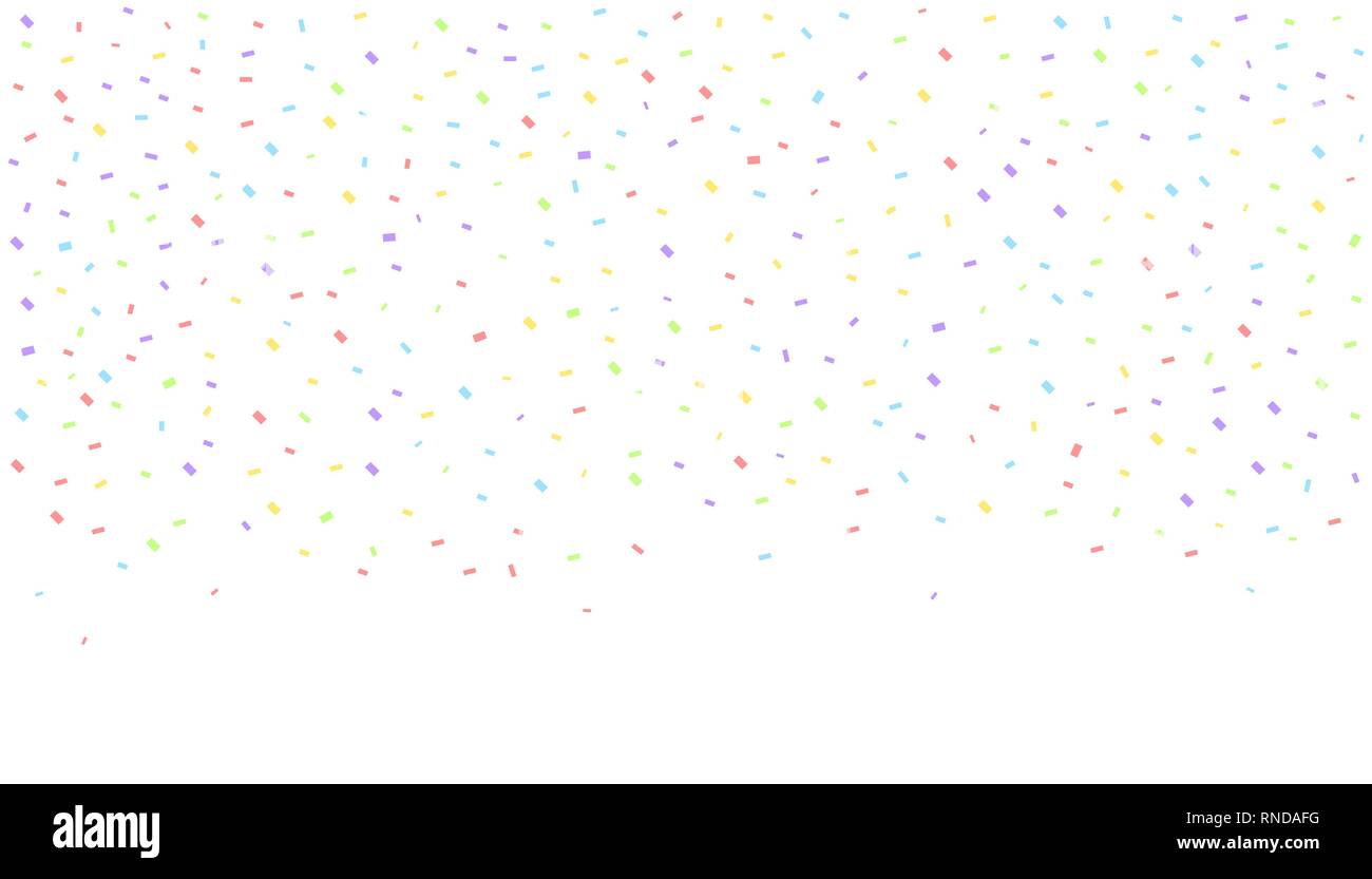 Abstract background with many colored falling tiny confetti pieces ...