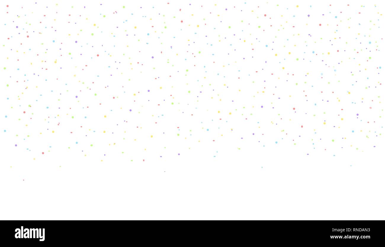 Abstract background with many colored falling tiny confetti pieces ...