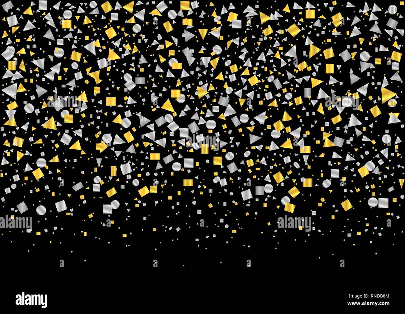 Golden and silver confetti Stock Vector