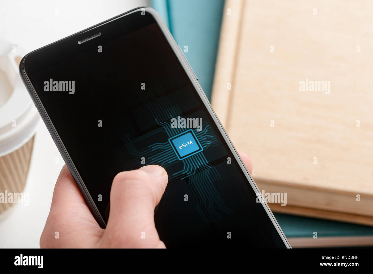 Man using a phone Stock Photo