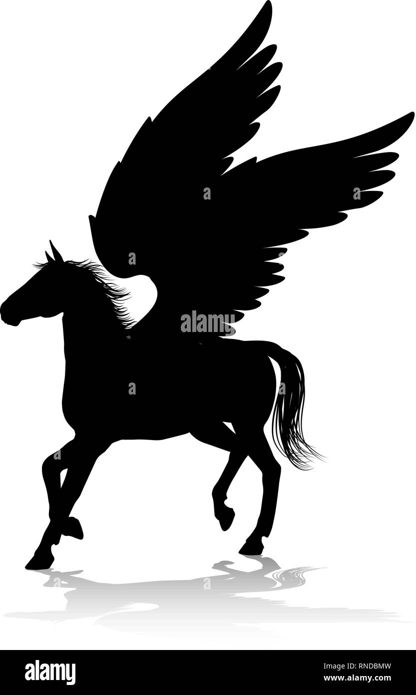 Pegasus Silhouette Mythological Winged Horse Stock Vector Image & Art ...