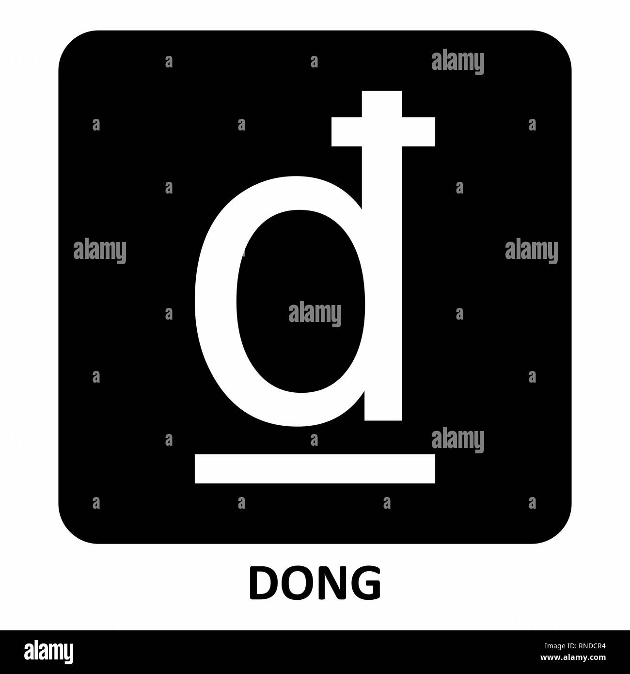 The illustration of the Vietnamese Dong currency symbol Stock Vector