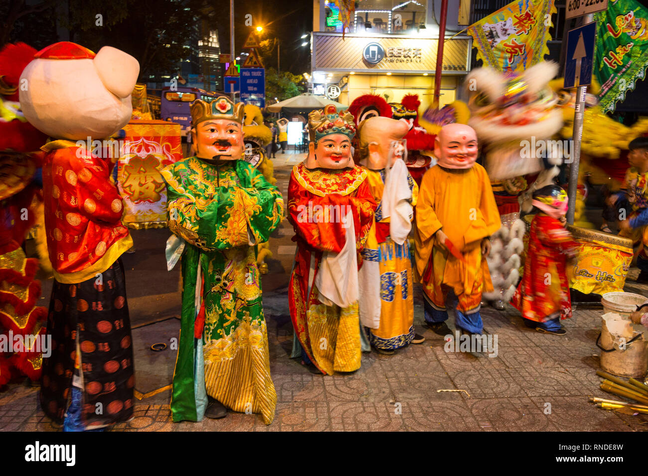 Lion dance on Chinese New Year Stock Photo