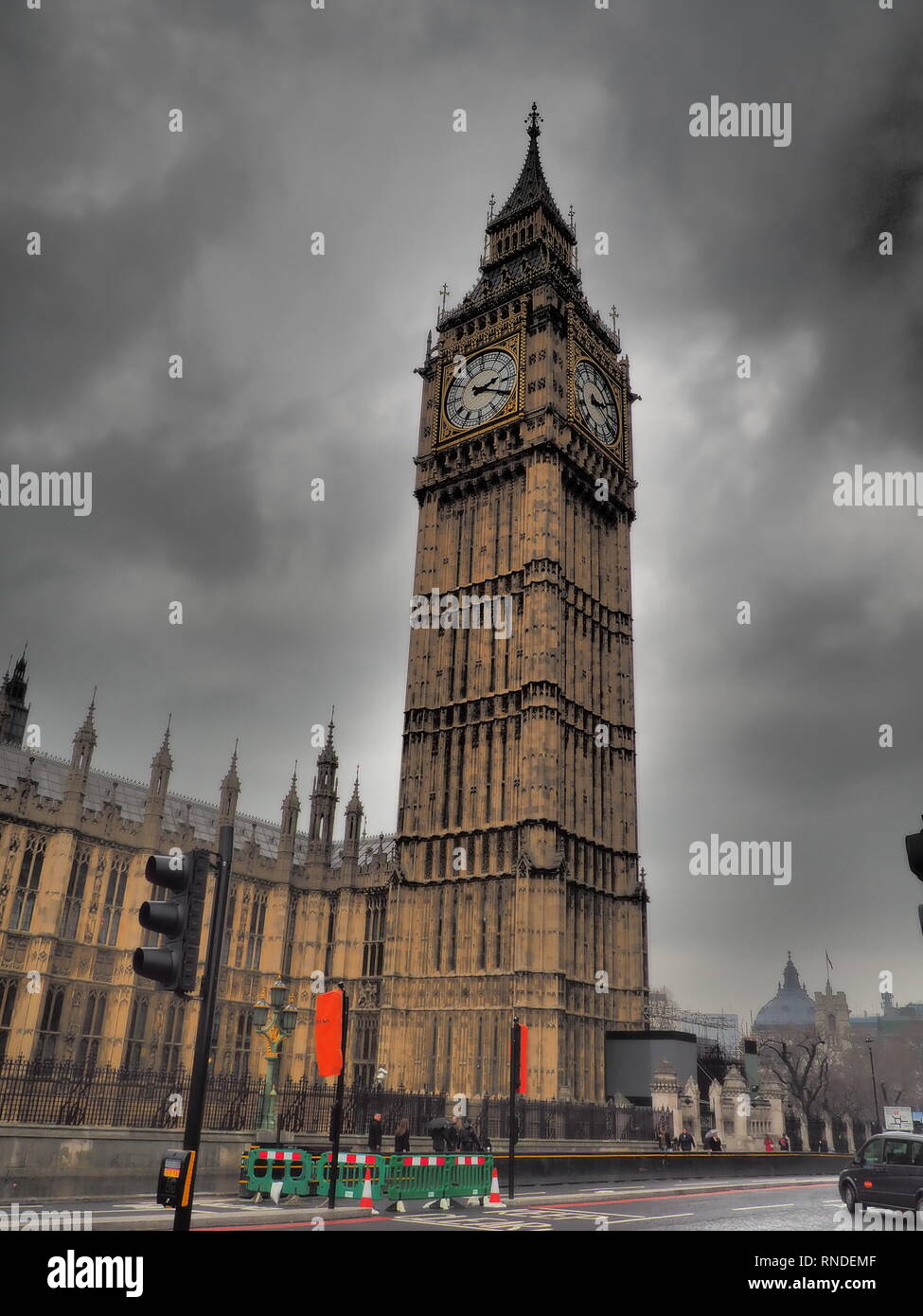 Big Ben with dramatic effect filter - London - UK Stock Photo